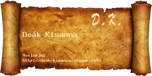 Deák Kisanna névjegykártya