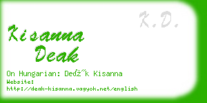 kisanna deak business card